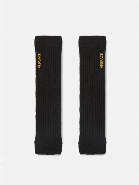 VERSACE Cashmere and Wool Logo Leg Warmers