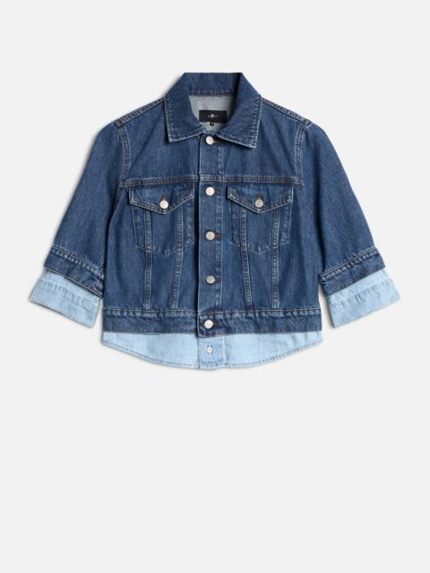 7 For All Mankind TRUCKER JACKET in MANKIND Shadow