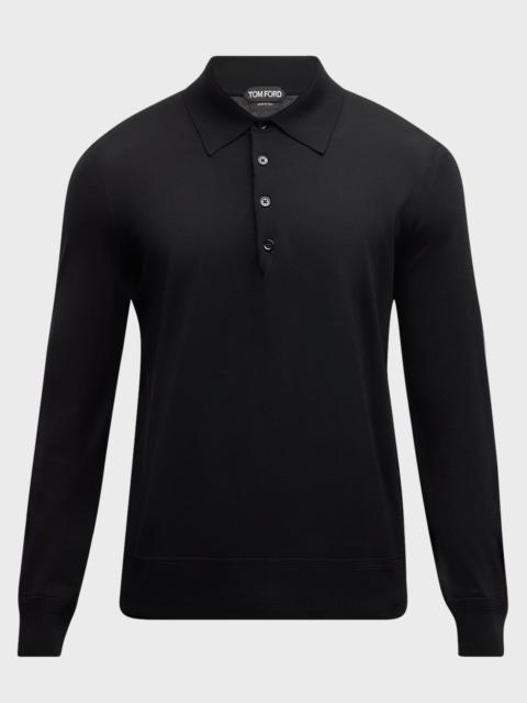 TOM FORD Men's Fine-Gauge Wool Polo Sweater