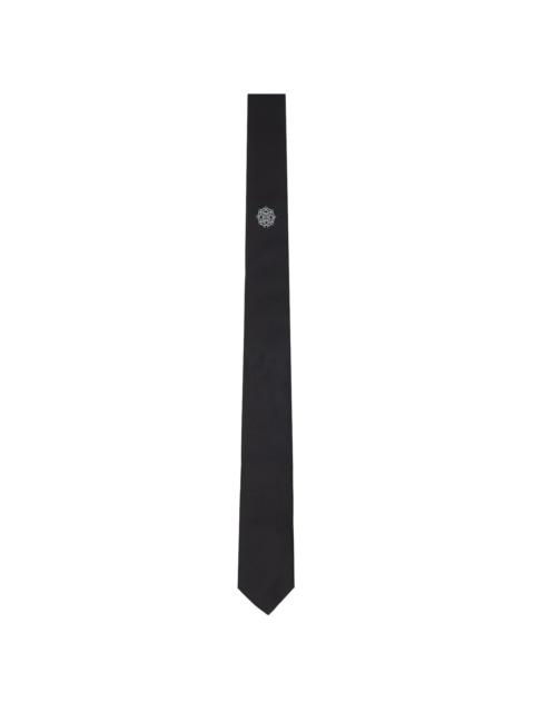 Black Embroidered Tie