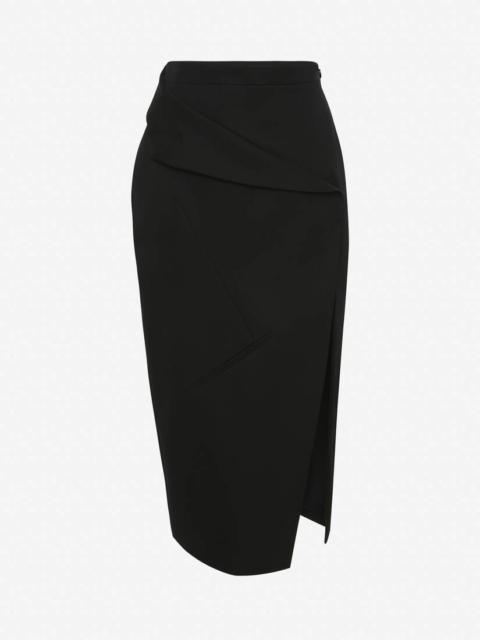 Alexander McQueen Women's Slashed Pencil Skirt in Black
