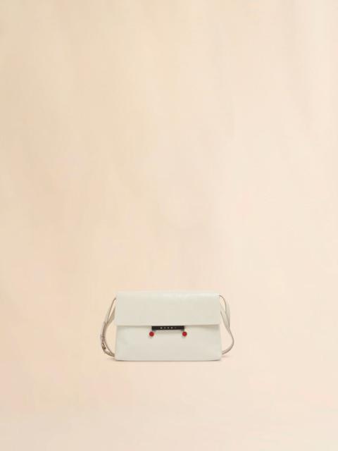 Marni CREAM CRAQUELÉ PATENT LEATHER MEDIUM ENVELOPE BAG