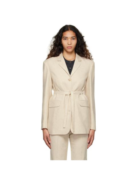 The . Garment Mille beige double-breasted jacket | REVERSIBLE