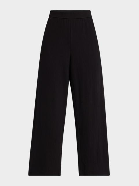 EILEEN FISHER Cropped Wide-Leg Crinkled Jersey Pants