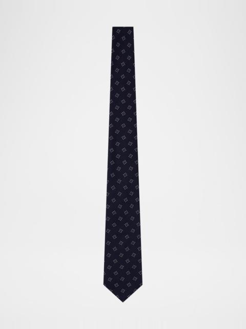 EMPORIO ARMANI Men's Geometric Box Jacquard Silk Tie