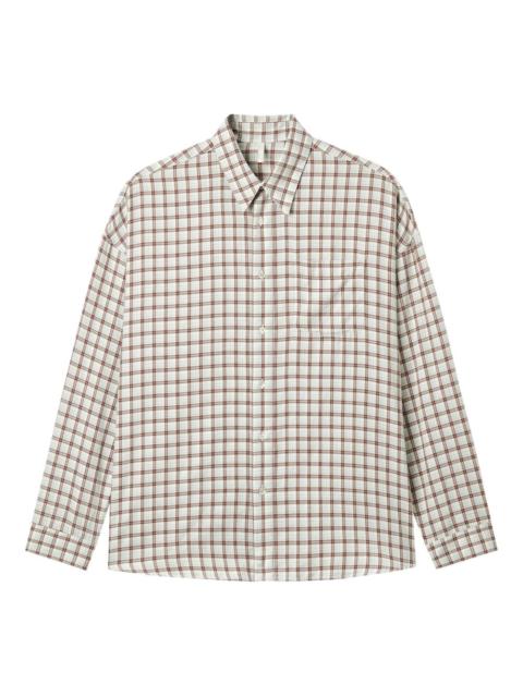 SUNFLOWER check-print pocket shirt