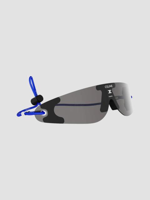 CELINE Men's Celine Défilé Runner Shield Sunglasses - Light Blue
