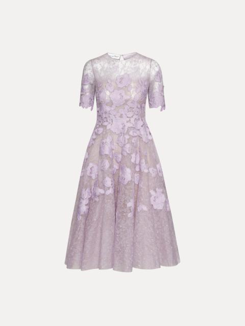 Oscar de la Renta ENGLISH ROSE GUIPURE DRESS
