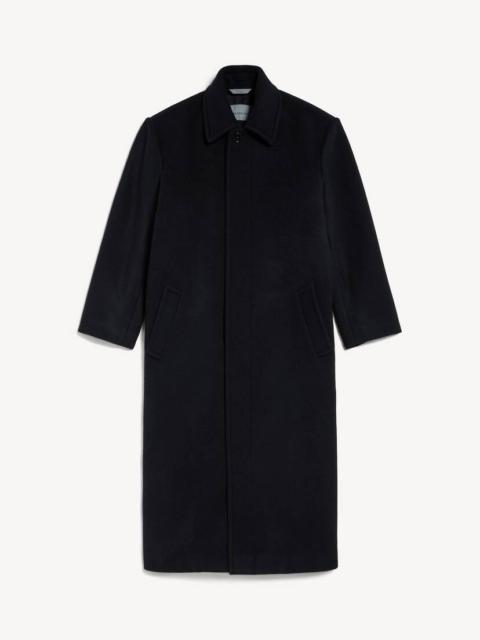BALENCIAGA Men's Long Double-faced Cocoon Coat in Black
