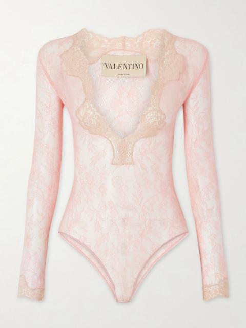 Valentino Stretch-lace bodysuit Pink