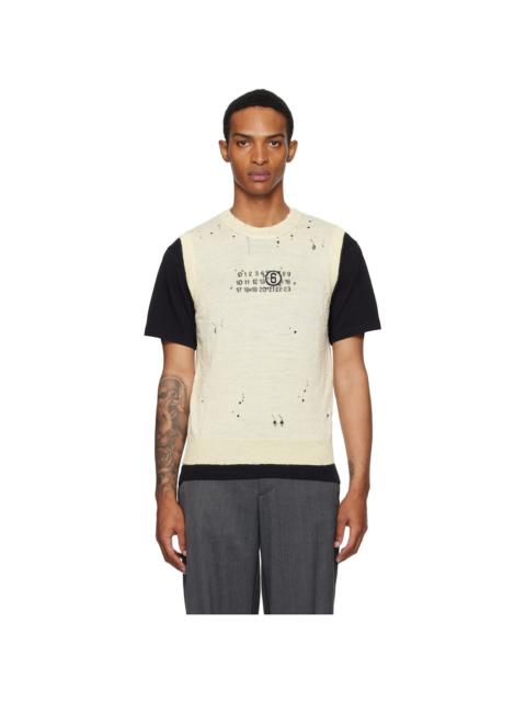 MM6 Maison Margiela Off-White Numeric Knit Sweater
