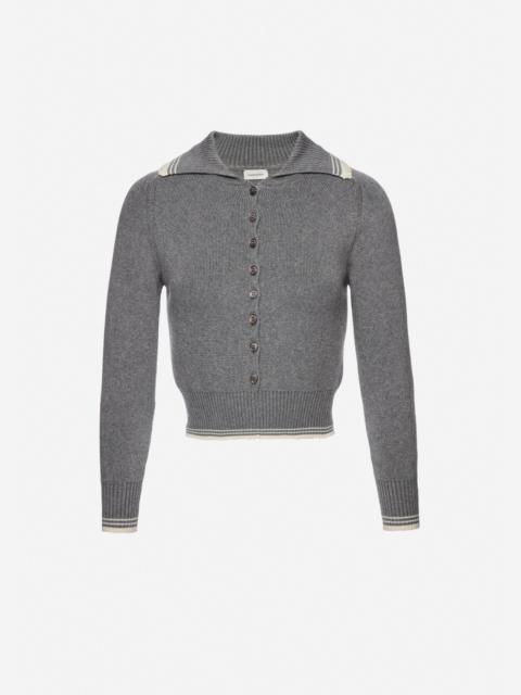 MAGDA BUTRYM Reversible buttoned polo sweater in grey