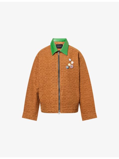COACH Coach x Brain Dead Badge-Embellished Monogram-Pattern Cotton Jacket