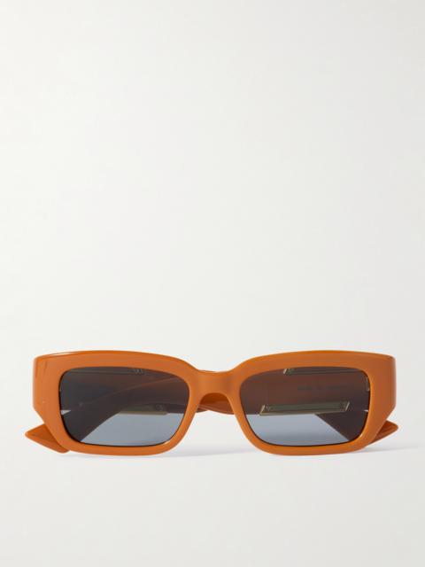 Bottega Veneta Rectangular-Frame Acetate and Gold-Tone Sunglasses