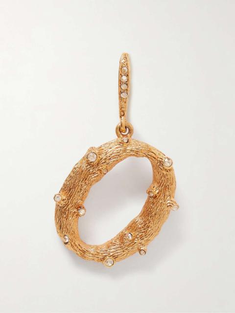 Oscar de la Renta Alphabet gold-tone crystal single earring