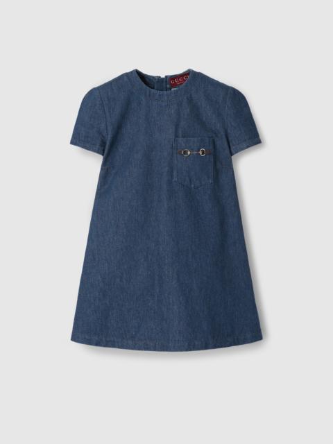 GUCCI Denim dress with Horsebit