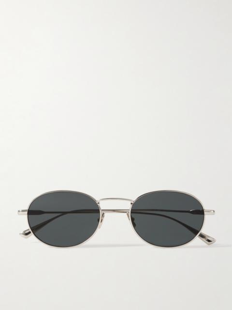 SAINT LAURENT Round-frame Gold-tone Sunglasses