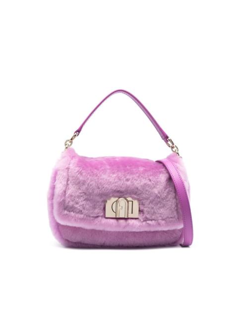 FURLA shearling satchel bag