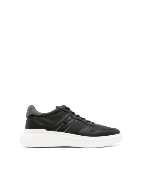 low-top leather sneakers