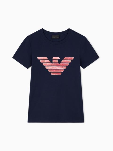EMPORIO ARMANI T-SHIRT REGULAR FIT IN LIGHTWEIGHT STRETCH COTTON JERSEY