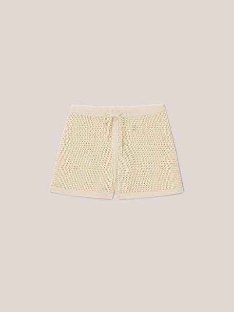 Nanushka FICO - Paper-crochet shorts - Creme