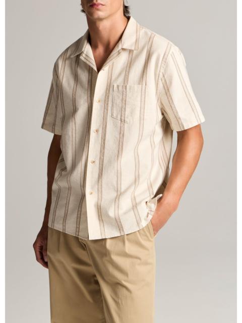 Vince Cove Stripe Cotton-Hemp Cabana Shirt
