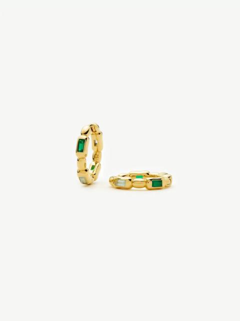 MISSOMA Molten Gemstone Baguette Small Hoop Earrings