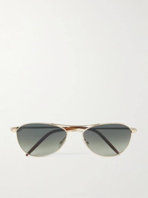 Oliver Peoples Aero II Aviator-Style Gold-Tone Sunglasses Gold