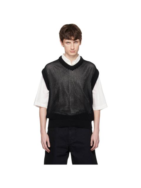 vowels Black Knitted Vest