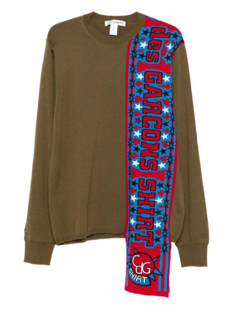 Comme des Garçons SHIRT slogan stars sweater