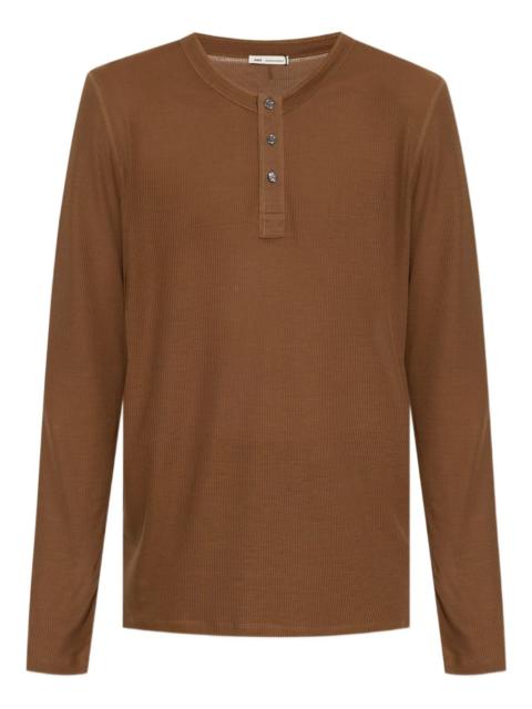 AMI Paris ribbed Henley T-shirt