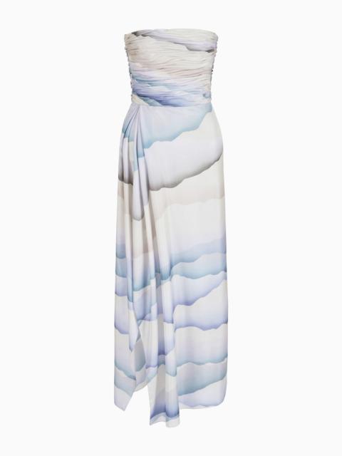 GIORGIO ARMANI ASV printed silk habotai long bustier dress