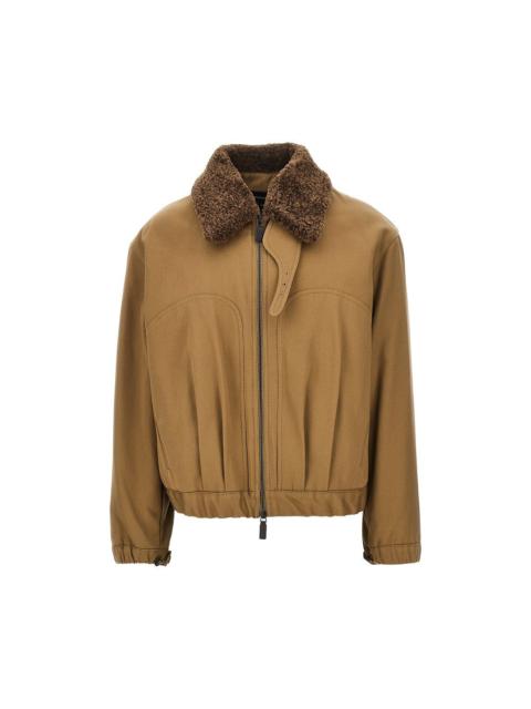 EMPORIO ARMANI PADDED COTTON CANVAS BLOUSON