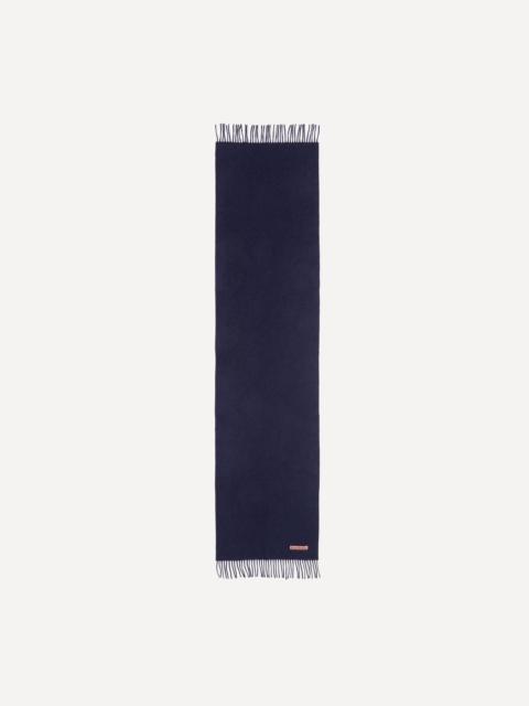 Acne Studios Narrow Fringe Dark Navy Melange Wool Scarf