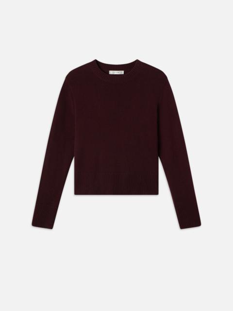 FRAME Cashmere Clean Crew in Deep Burgundy