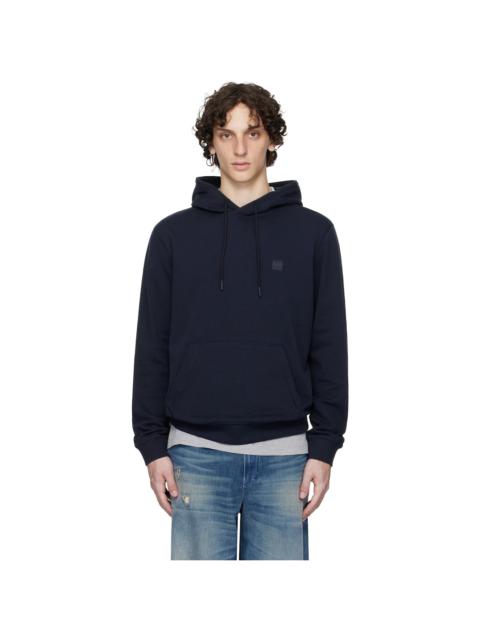 BOSS Navy Regular-Fit Logo Patch Hoodie