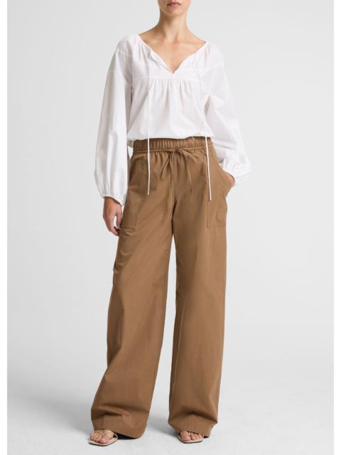 Vince Cotton Double-Waist Drawstring Pant