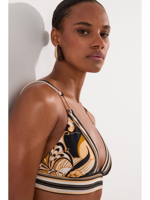 KAREN MILLEN Abstract Print Trim Detail Bikini Top