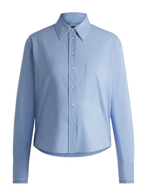 BOSS REGULAR-FIT BLOUSE IN STRIPED STRETCH COTTON