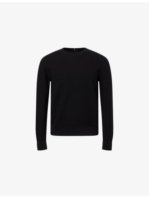 Moncler Crewneck Logo-Patch Cotton Jumper