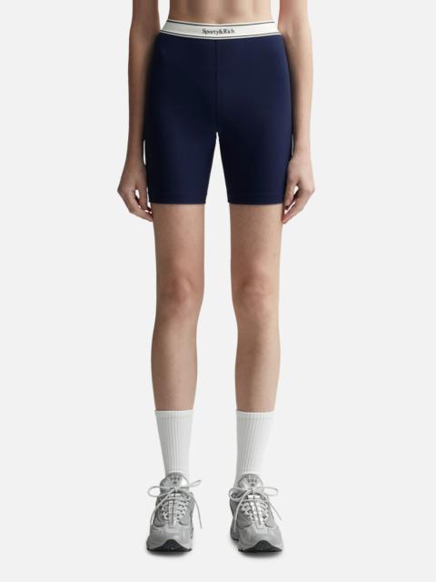 Sporty & Rich SERIF LOGO BIKER SHORTS