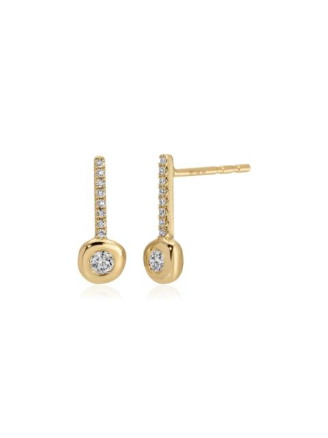 EF Collection 14K Yellow Gold Diamond Pillow Bar Earrings