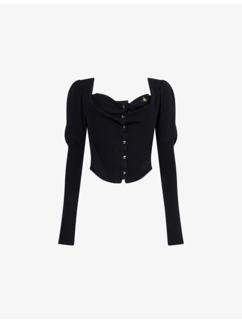 Vivienne Westwood Bea Corset Cotton and Cashmere-Blend Cardigan