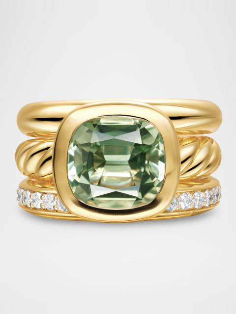 DAVID YURMAN Mercer 3 Row Stone Ring with Diamonds in 18K Gold, 12mm
