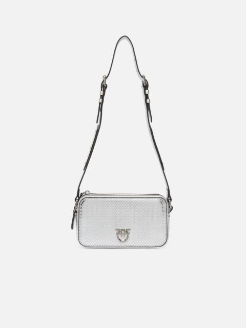 PINKO LAMINATED REPTILE-EFFECT RECTANGULAR HANDBAG