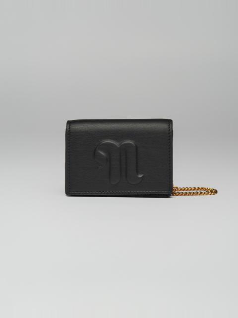 Nanushka KINGSLEY CHAIN - Vegan leather card holder - Black