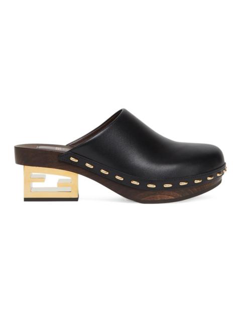 FENDI logo block-heel mules