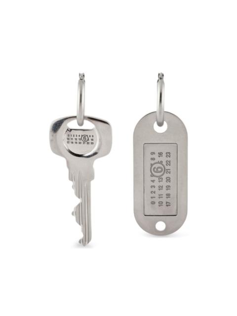 MM6 Maison Margiela asymmetrical key earrings