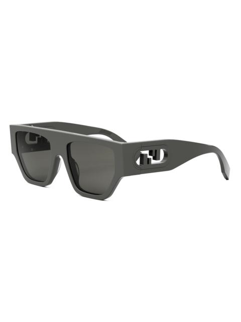FENDI Women's O'Lock Acetate Geometric Sunglasses - Grey Smoke