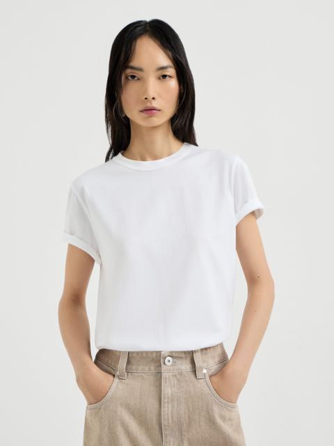 Brunello Cucinelli Cotton jersey T-shirt with monili